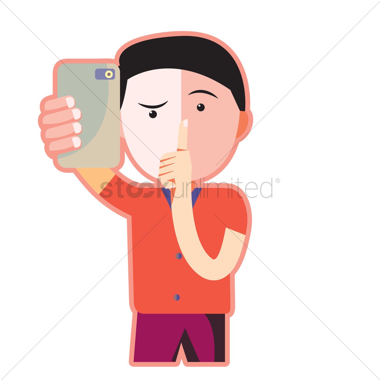 1300x1300 Boy Taking Selfie Vector Image