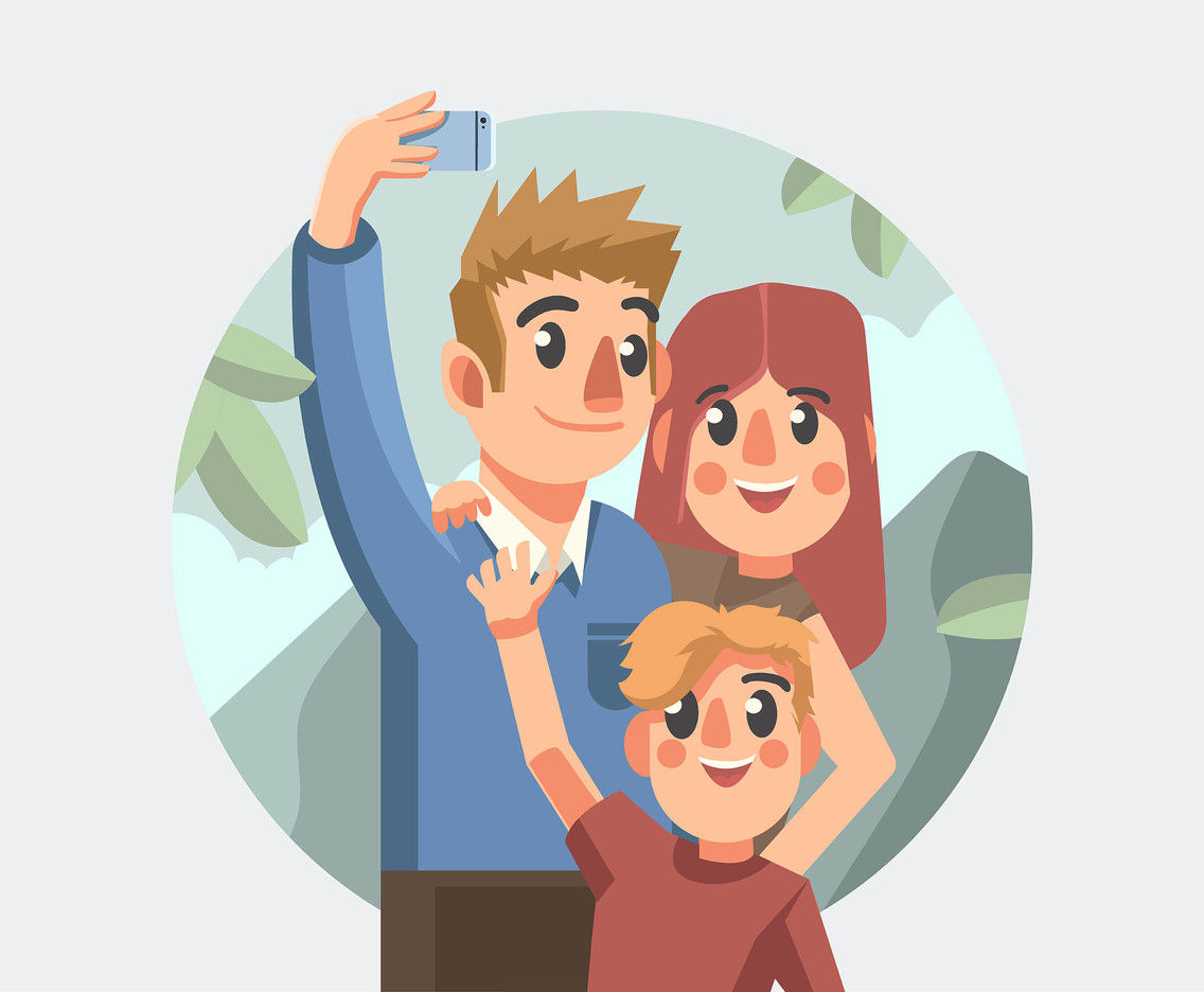1136x936 Family Selfie Vector Vector Art Graphics