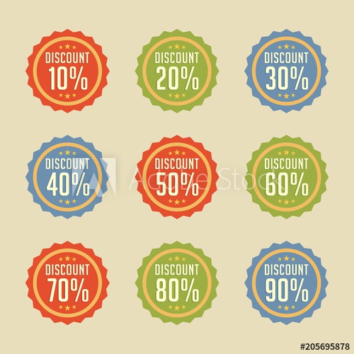 500x500 Retro Discount Badge Sell Sale Promotion Vector