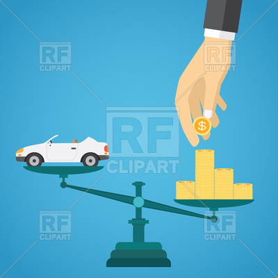 400x400 Scales With Car And Gold Coins