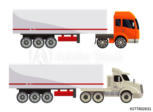 500x367 Semi Trailer Truck Vector Vehicle Transport Delivery Cargo