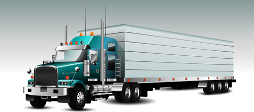 500x221 Semi Truck Free Vector Download