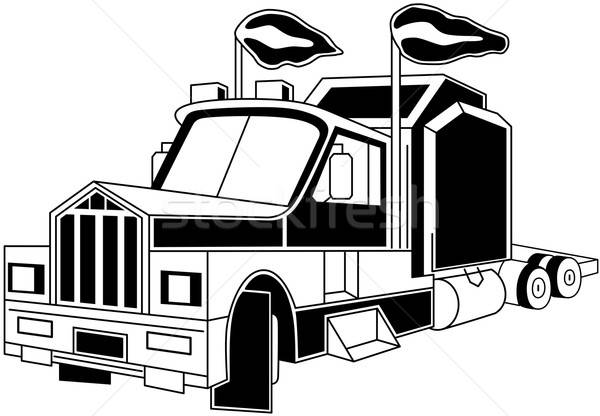 600x416 Semi Truck Vector Illustration Iryna Volina