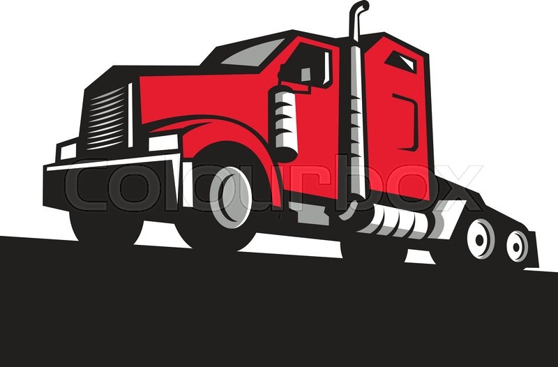 800x526 Illustration Of A Semi Truck Tractor Stock Vector Colourbox