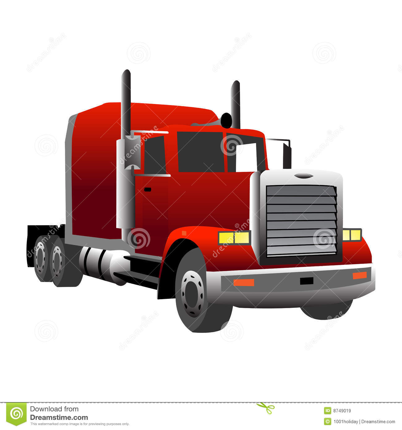 Semi Truck Vector Art