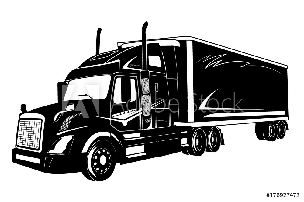 1000x666 Photo Art Print Icon Of Truck, Semi Truck, Vector Illustration