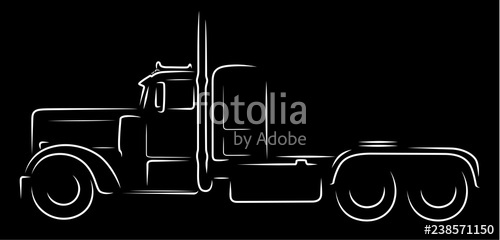 500x240 Semi Truck Silhouette Stock Image And Royalty Free Vector