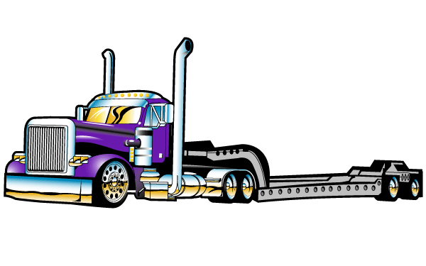 600x375 Vector Flatbed Semi Truck Download Free Vector Art Free Vectors