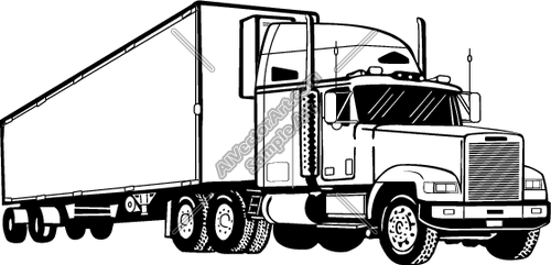500x241 Semi Truck Drawings Clipart And Vectorart Vehicles