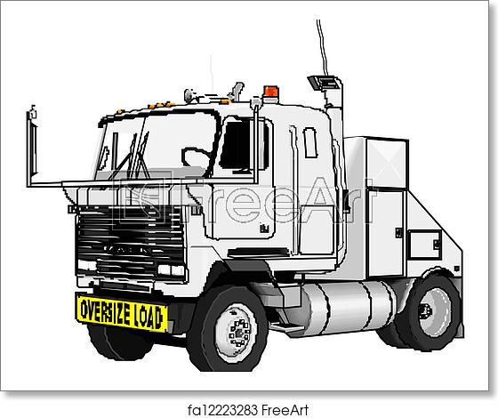 560x470 Free Art Print Of Vector Semi Truck Freeart