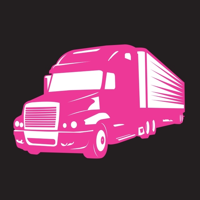640x640 Pink Big Truck Illustration And Symbol Of Women, Truck, Silhouette