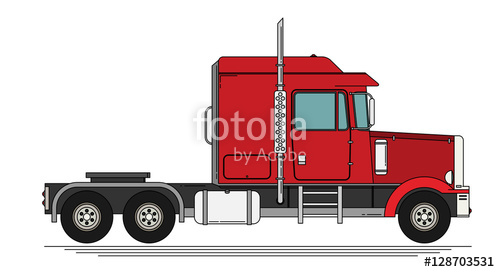 500x272 Big Semi Truck Vector Flat Trendy Illustration Stock Image