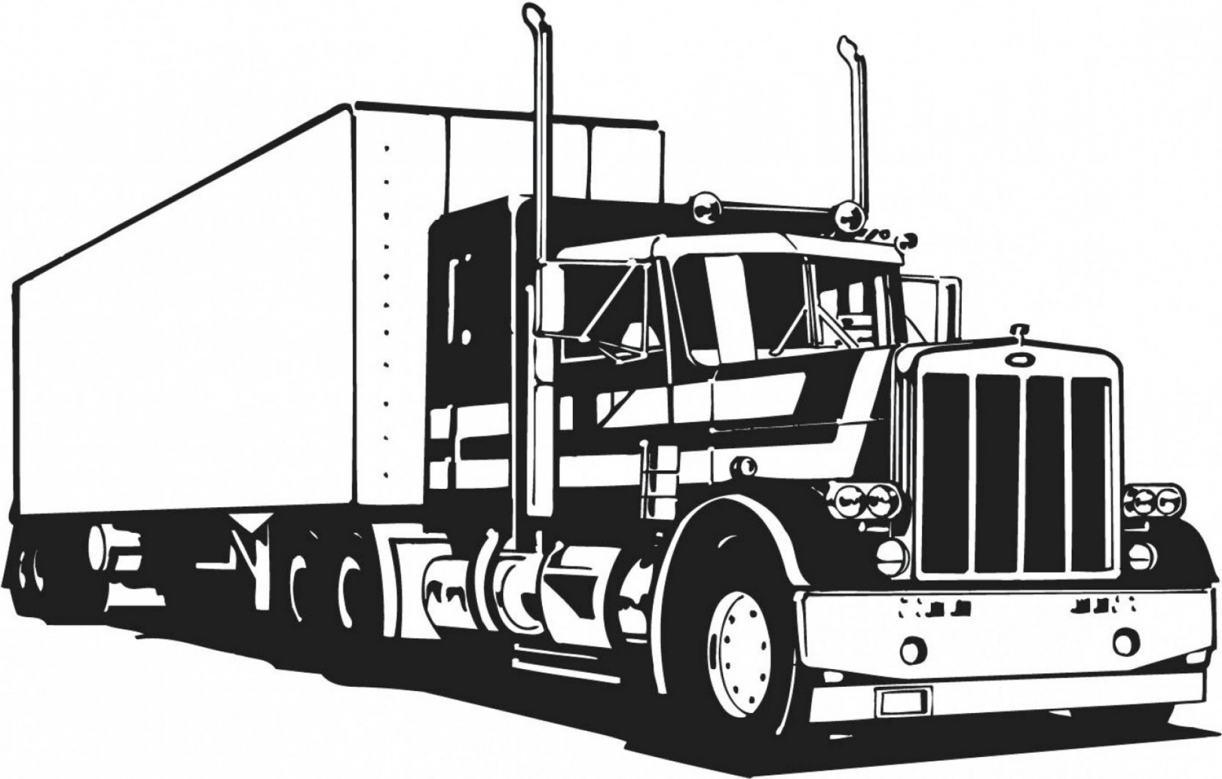 2398x1530 Truck Silhouette Vector Hoodamathrun