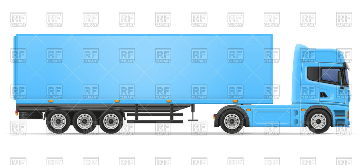 1200x546 Truck Semi Trailer Side View Vector Image Of Transportation