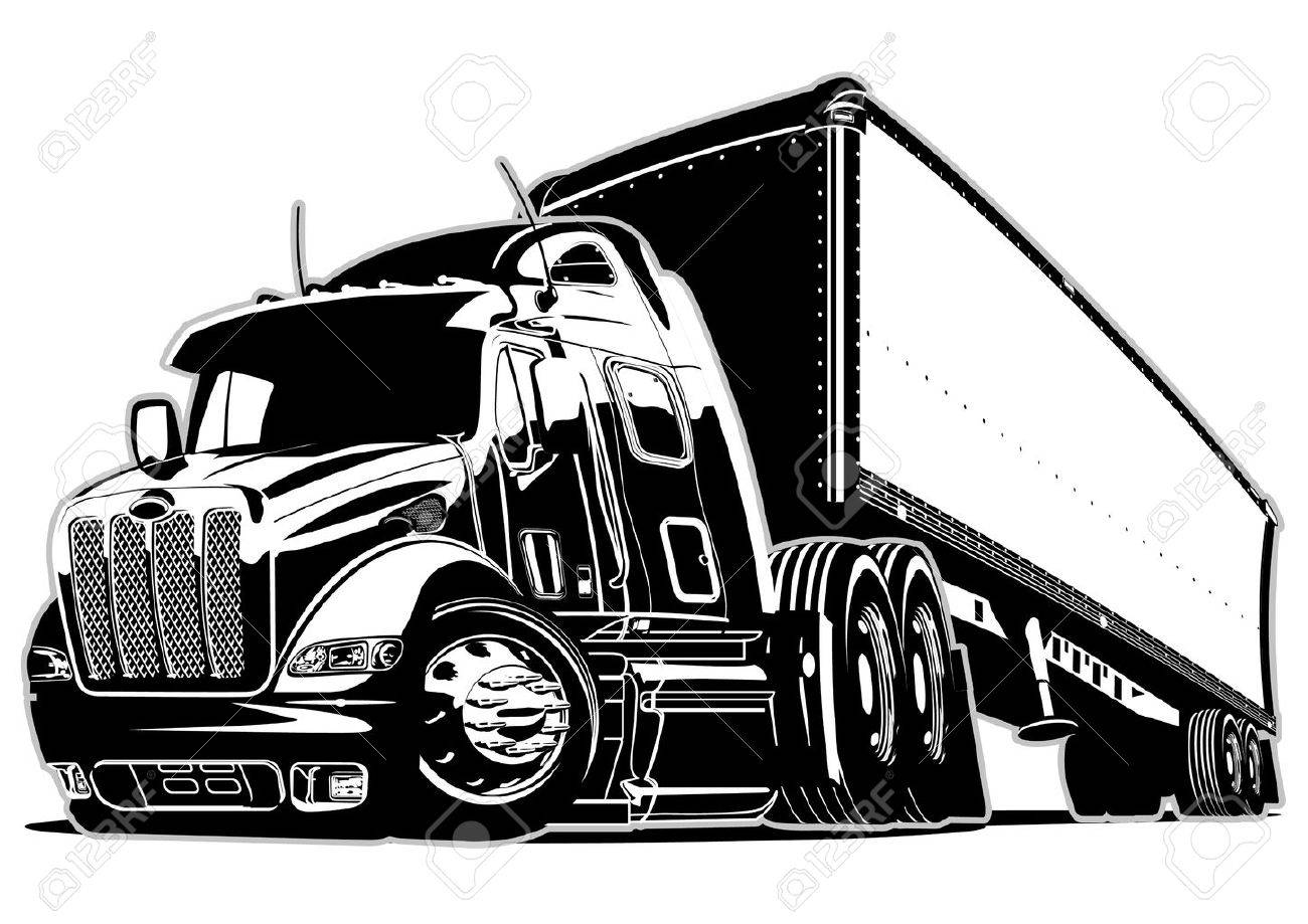 1300x919 Cartoon Semi Truck Clipart