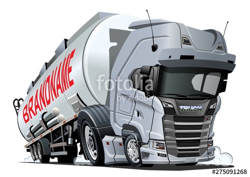 500x354 Cartoon Semi Tanker Truck Isolated On White Background Stock