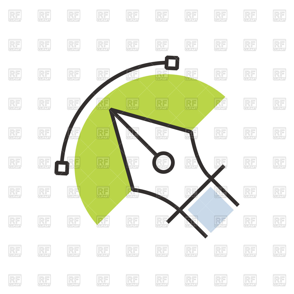 1200x1200 Pen Tool Icon With Green Semicircle Vector Image Of Icons