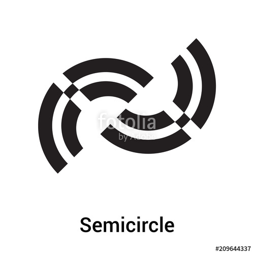 500x500 Semicircle Icon Vector Sign And Symbol Isolated On White