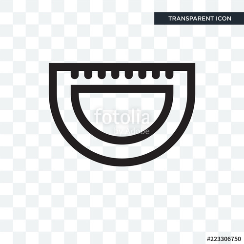 500x500 Semicircle With Ruler Vector Icon Isolated On Transparent