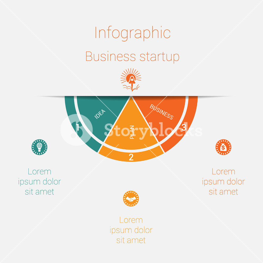 1000x1000 Vector Semicircle Template Infographics Startup Business Concept