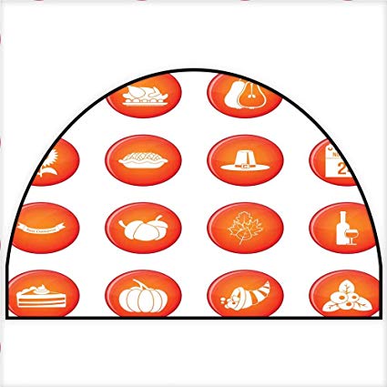 425x425 Semicircle Doormat Thanksgiving Icons Vector Seth