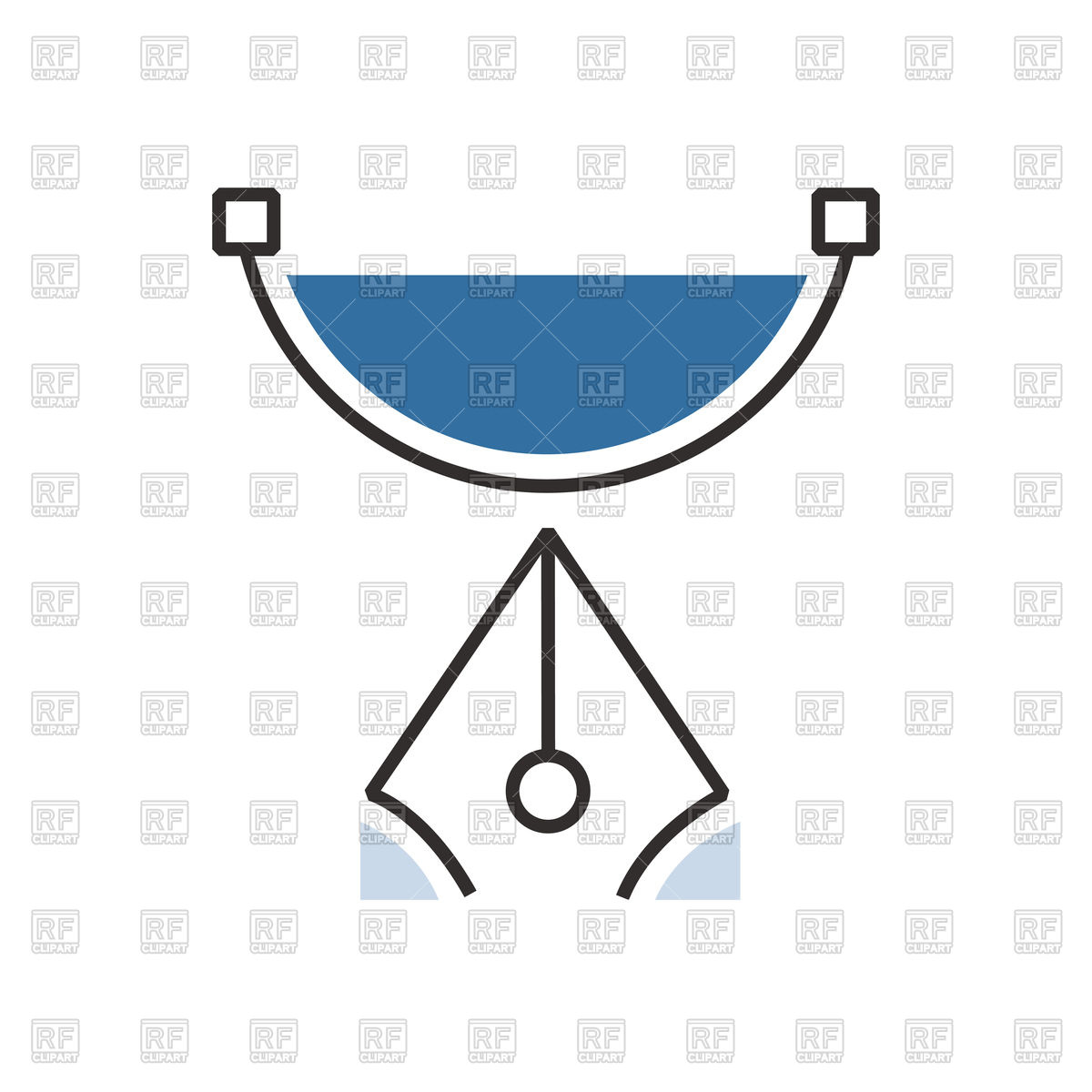 1200x1200 Blue Pen Tool Icon With Semicircle Vector Image Of Icons