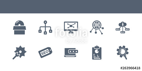 500x250 Seo Vector Icons Such As Seo Ranking, Seo Report, Reputation