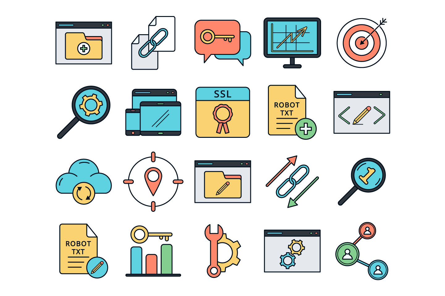 1440x960 Seo Vector Free Icon Set