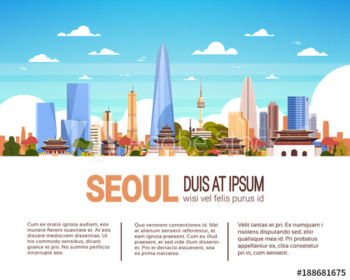 Modern Seoul City Skyline With Skyscrapers And Landmarks South 500x401 Modern Seoul City Skyline With Skyscrapers And Landmarks South