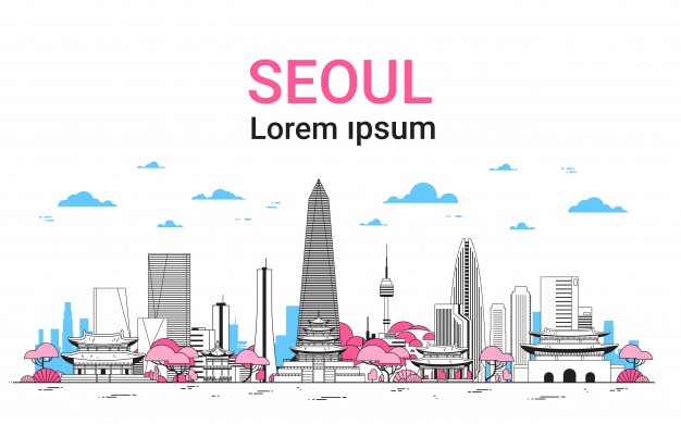 Seoul Skyline Vector At Vectorified.com | Collection Of Seoul Skyline ...