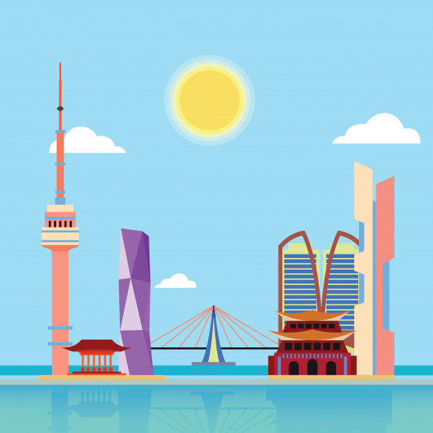 Seoul Skyline Vector Premium Download 626x626 Seoul Skyline Vector Premium Download