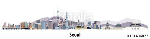 Abstract Vector Skyline Of Seoul Stock Image And Royalty Free 500x133 Abstract Vector Skyline Of Seoul Stock Image And Royalty Free