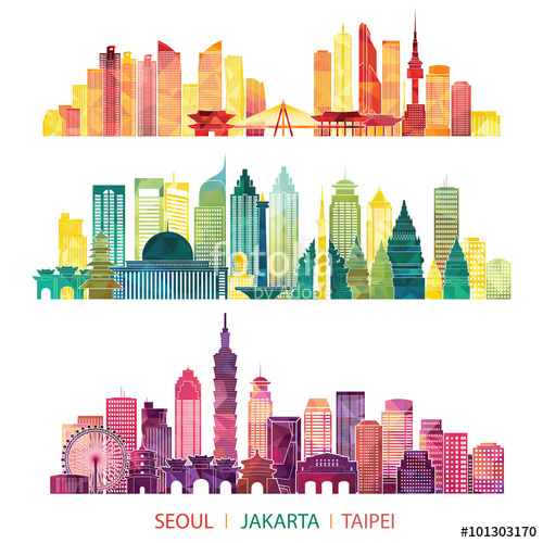 Skyline Detailed Silhouette Set 500x500 Skyline Detailed Silhouette Set