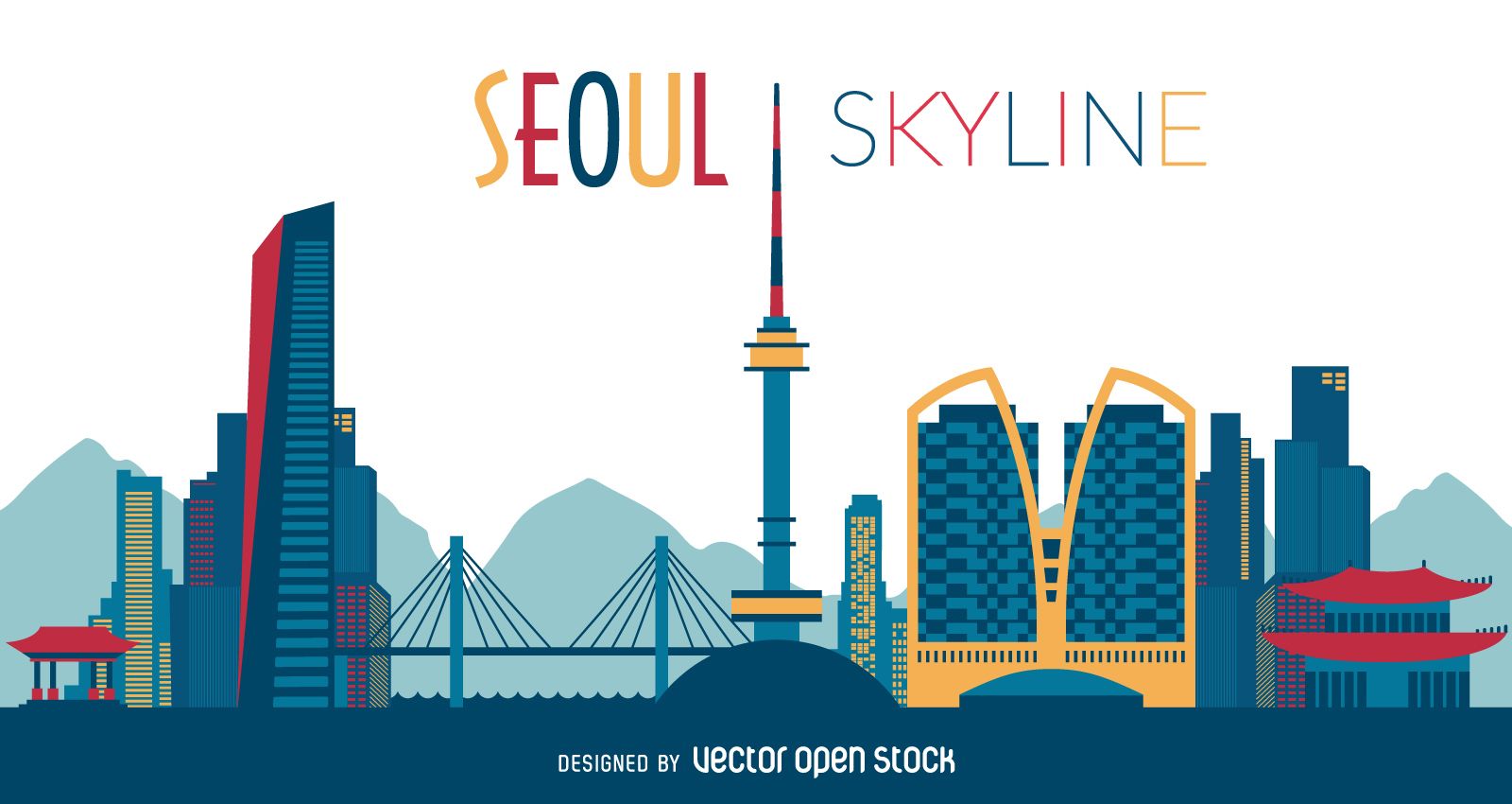 Illustration Featuring Seoul Skyline With Silhouettes Of Classic 1600x850 Illustration Featuring Seoul Skyline With Silhouettes Of Classic