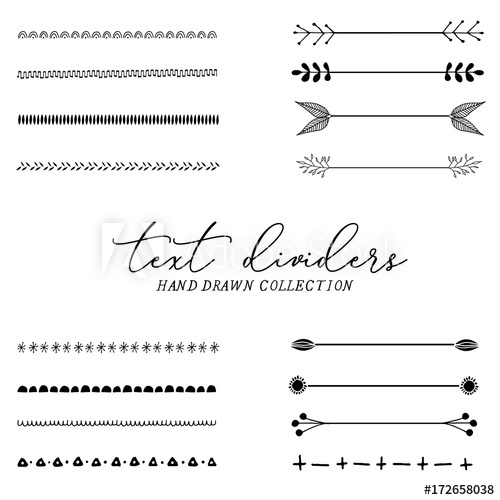 Text Dividers Hand Drawn, Branches Separators, Vector Illustration 500x500 Text Dividers Hand Drawn, Branches Separators, Vector Illustration
