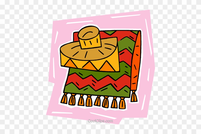 Mexican Blanket With Hat Royalty Free Vector Clip Art 840x560 Mexican Blanket With Hat Royalty Free Vector Clip Art