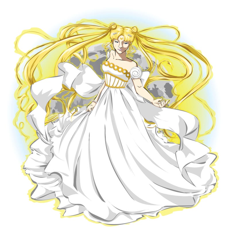 794x794 Princess Serenity Sailor Moon Vector Fan Art Print Etsy