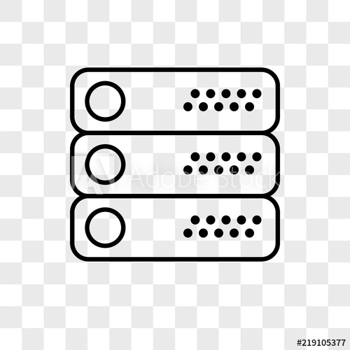 500x500 Server Vector Icon On Transparent Background, Server Icon