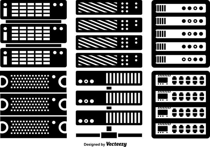 700x490 Vector Server Rack Icons