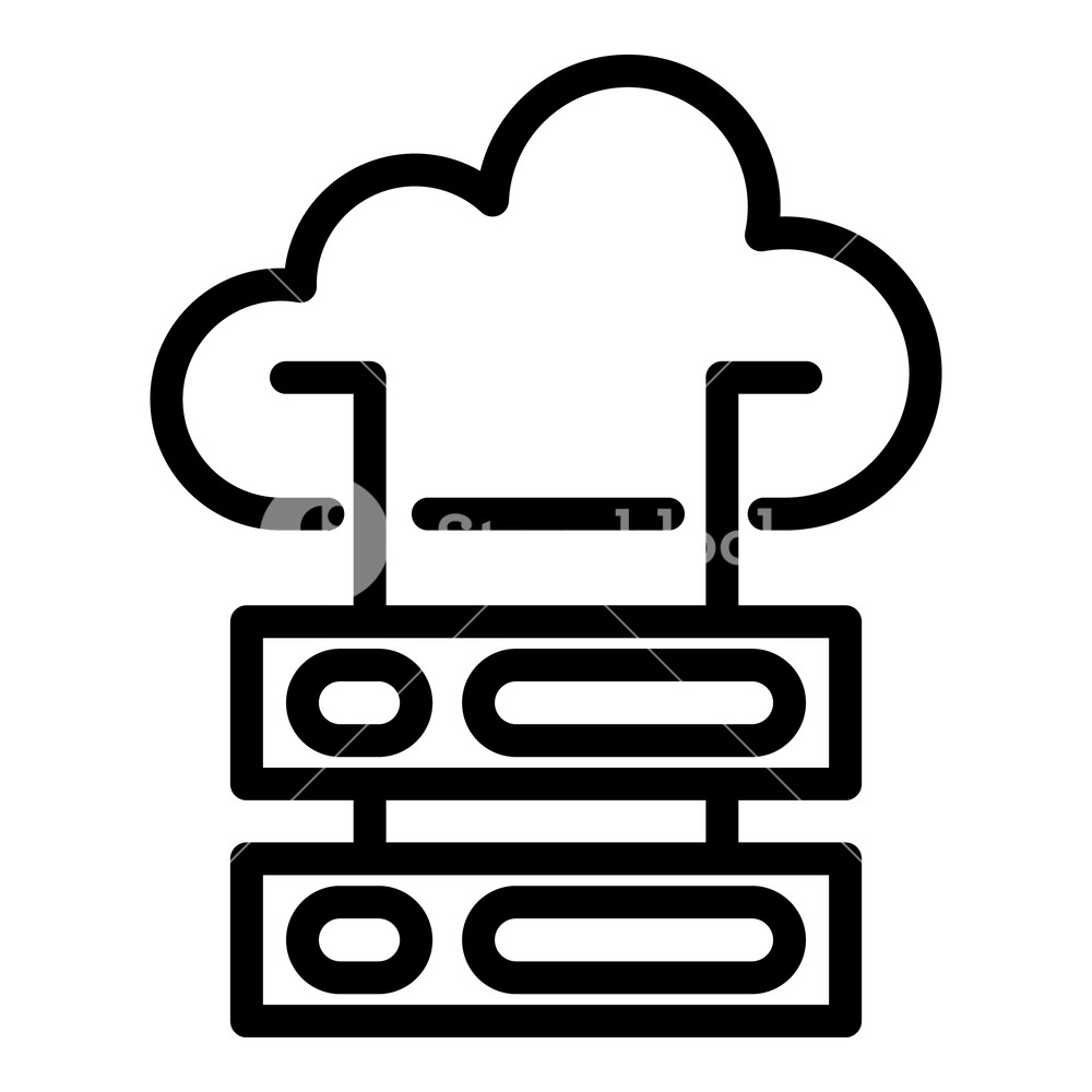 1000x1000 Cloud Server Icon Outline Cloud Server Vector Icon For Web Design