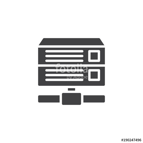 500x500 Database Server Icon Vector, Filled Flat Sign, Solid Pictogram