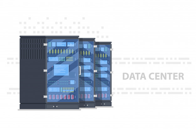 626x417 Data Center Banner With Tree Server Rack, Server Room Vector