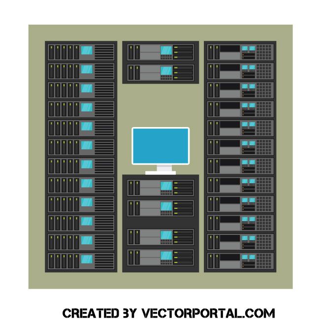 660x660 Server Racks Vector Image Technology Vector Illustrations