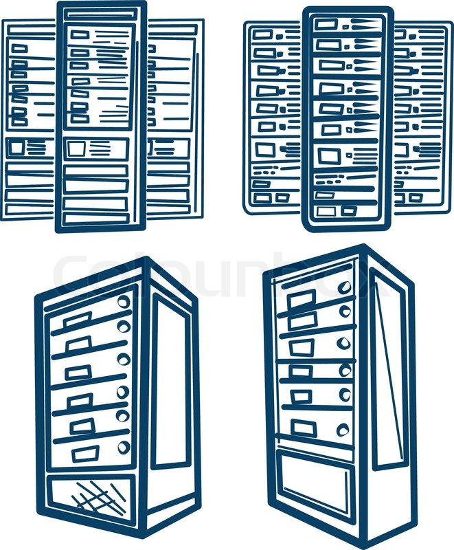 661x800 Sketch Style Vector Of Server Rack Stock Vector Colourbox