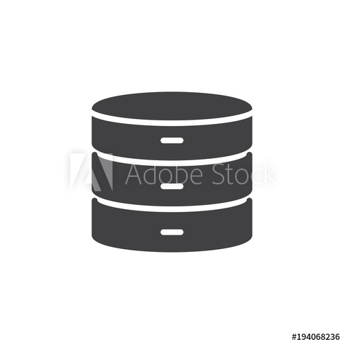 500x500 Database Server Vector Icon Filled Flat Sign For Mobile Concept
