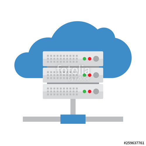 500x500 Cloud Server Vector Icon Stock Image And Royalty Free Vector