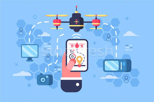 600x399 Drone Delivery Online Service Vector Illustration Jossdiim