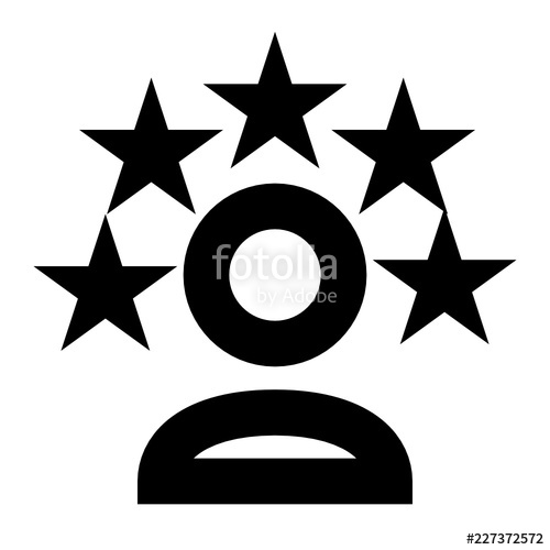 500x500 Employee Rating Star Top Best Service Vector Icon Stock Image