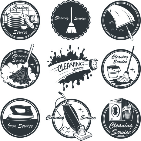 465x465 Vintage Cleaning Service Labels Vector Free Vector In Encapsulated