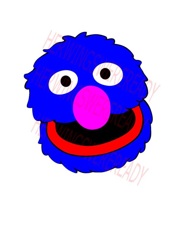 570x806 Digital Vector Graphic, Sesame Street Grover Head